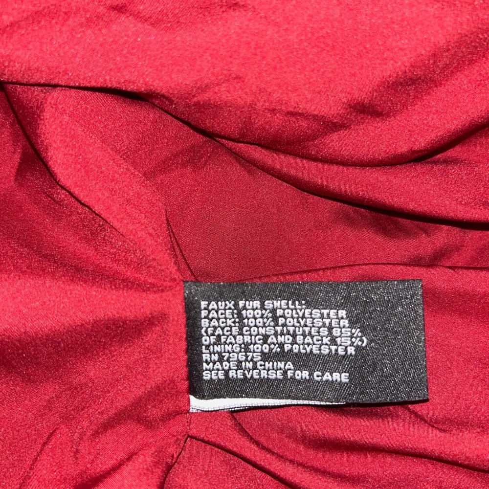 Michael kors Luxurious Faux Fur womens XL Jacket - Deep Red - Picture 6 of 7